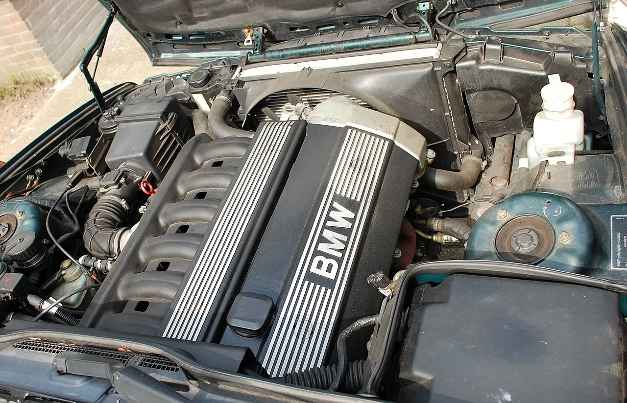BMW M50 straight-six installed in an engine bay